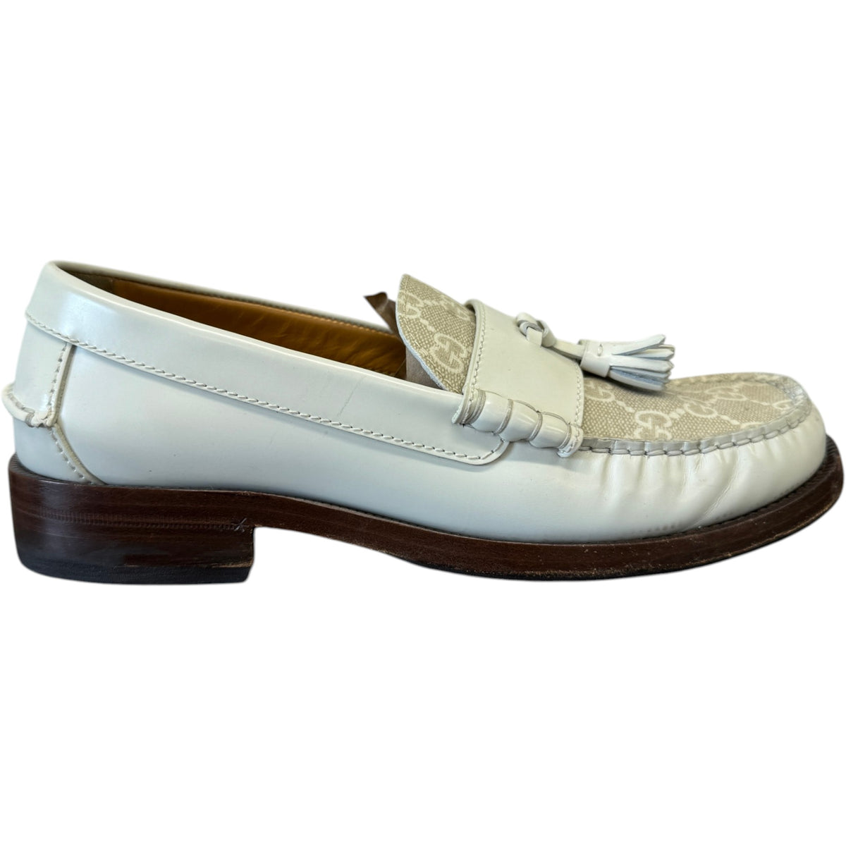 Women's GG Supreme Tassel Loafers Beige Size UK 4.5 / EU 37.5 - Photo 1
