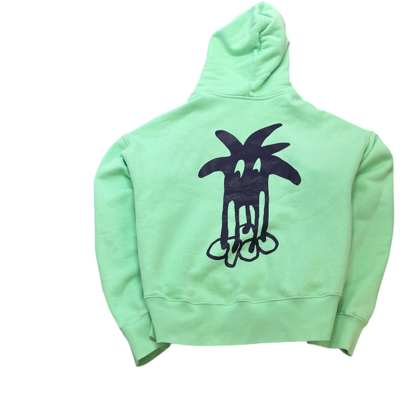 Palm Angels Men's Douby Logo Print Hoodie Green Size S