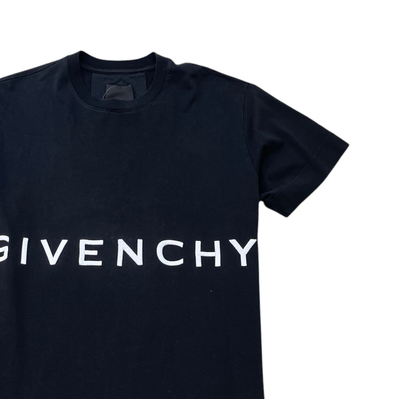 Men's Embroidered Logo T-Shirt Black Size XS