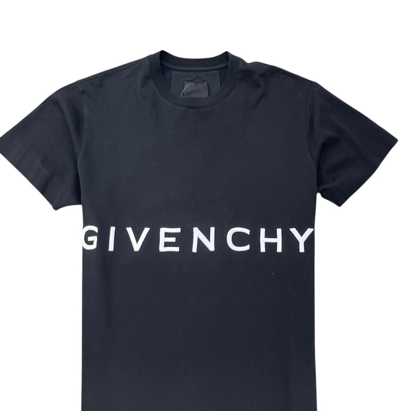 Men's Embroidered Logo T-Shirt Black Size XS
