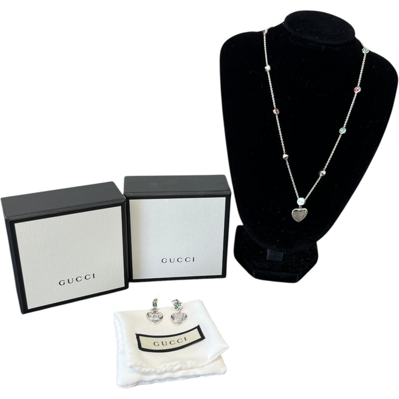 Women's Blind For Love Necklace + Earrings Silver