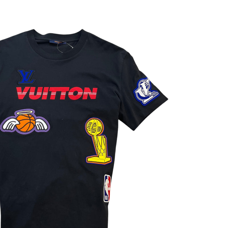 Men's X NBA Embroidered Patch T-Shirt Black Size XL