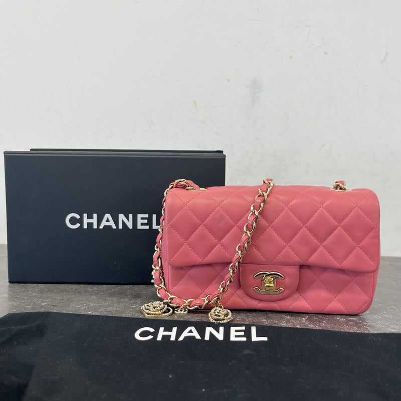 Women's Valentine Charms Mini Rectangular Flap Handbag Pink
