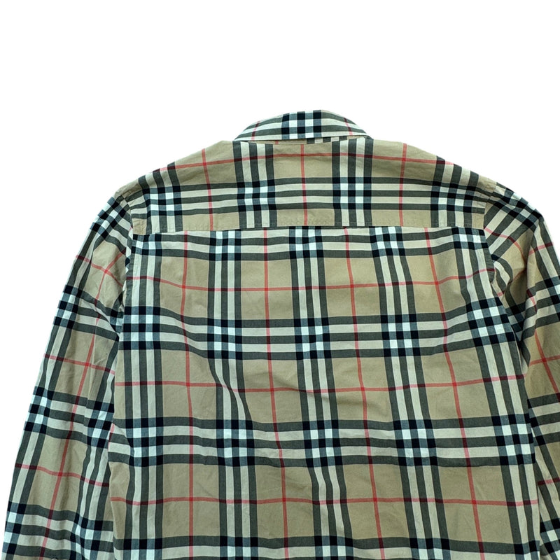 Men's Nova Check Long Sleeve Shirt Beige Size M