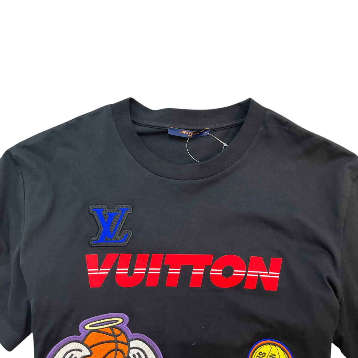Men's X NBA Embroidered Patch T-Shirt Black Size XL - Photo 5