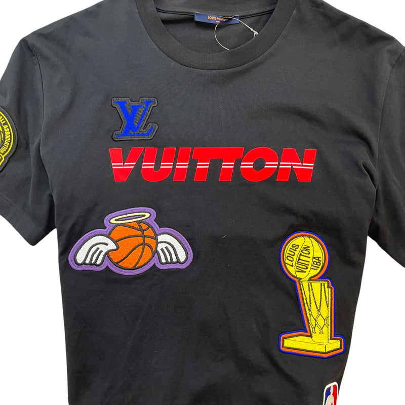 Men's X NBA Embroidered Patch T-Shirt Black Size XL