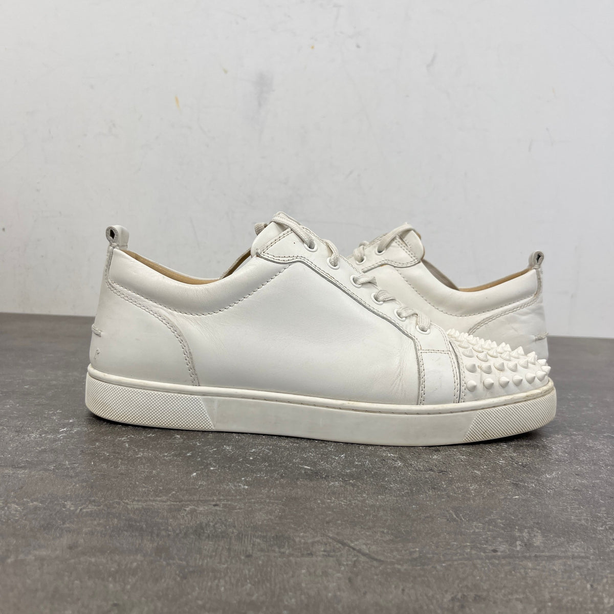 Men's Louis Junior Spikes Flat Low Trainers White Size UK 11 / EU 45 - Photo 12