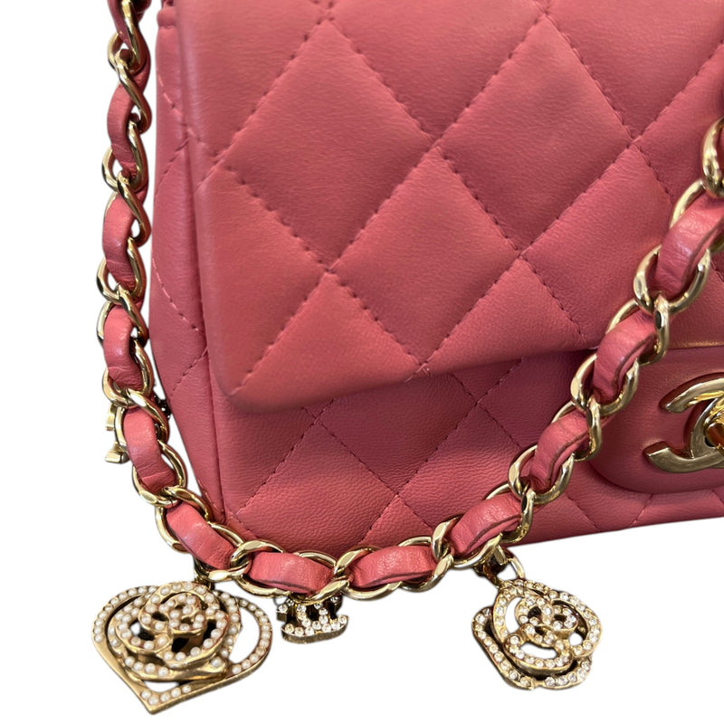 Women's Valentine Charms Mini Rectangular Flap Handbag Pink