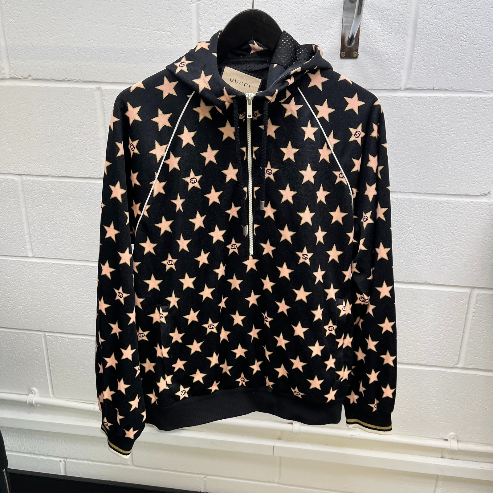 Men's Star Monogram Hoodie Black Size S - Photo 6