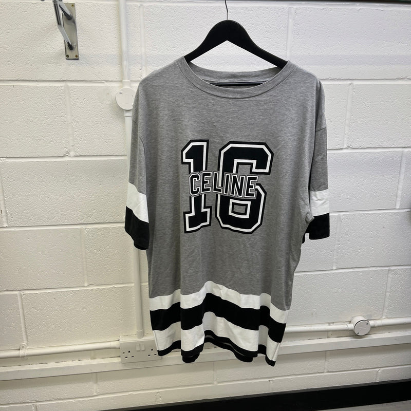 Men's Dysfunctional Bauhaus Oversized Number 16 T-Shirt Grey Size S