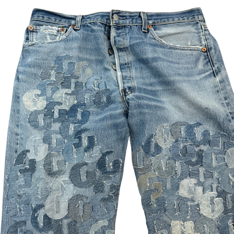 Men's Super G Patch Jeans Blue Size M / W32