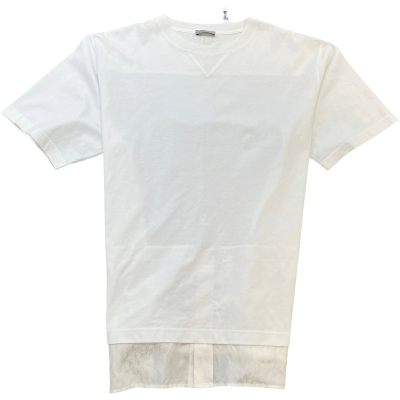 Men's Oblique Layered T-Shirt White Size XL