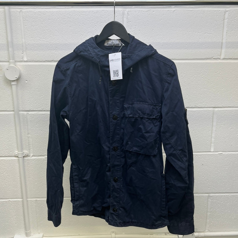 Men's Applique Logo OverShirt Navy Size M