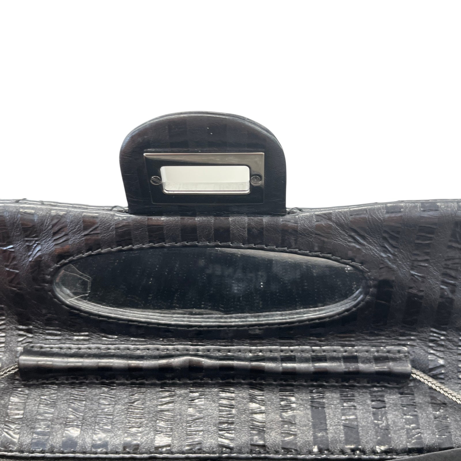 Women's Black Quilted Glazed Calfskin Reissue 2.55 East West Flap Bag Black - Photo 12