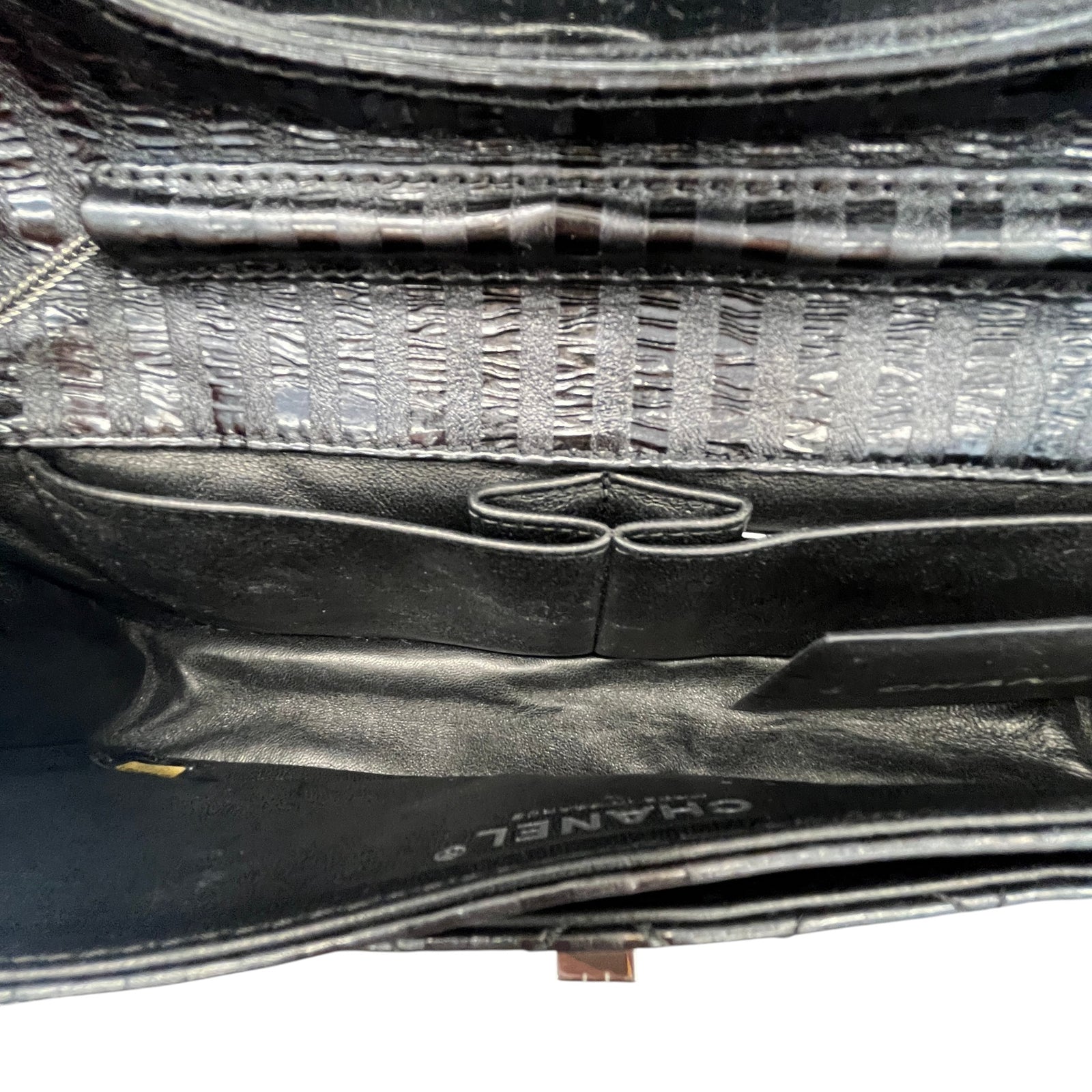 Women's Black Quilted Glazed Calfskin Reissue 2.55 East West Flap Bag Black - Photo 13