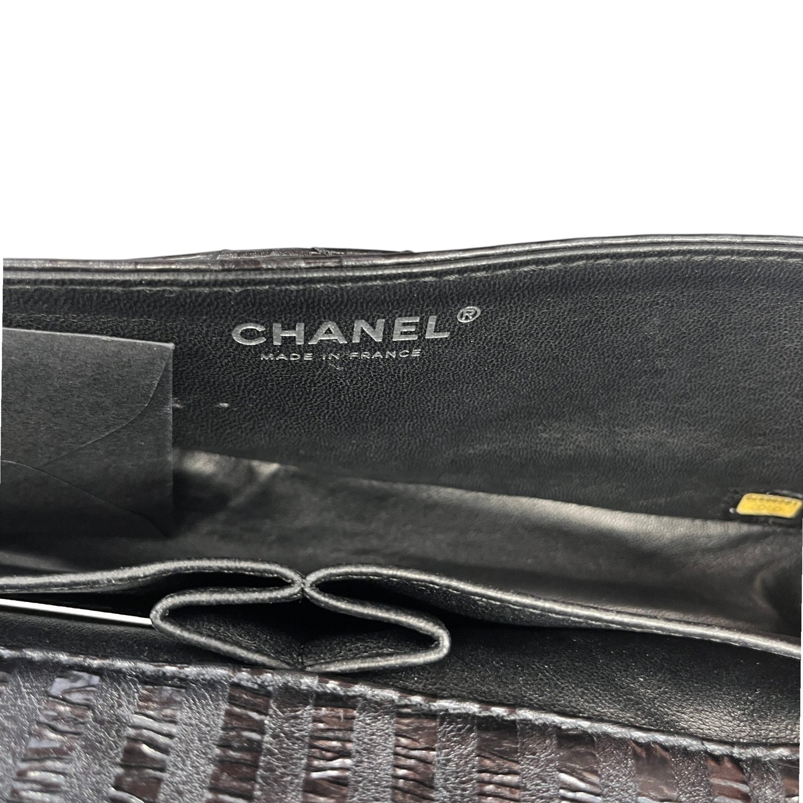 Women's Black Quilted Glazed Calfskin Reissue 2.55 East West Flap Bag Black - Photo 14