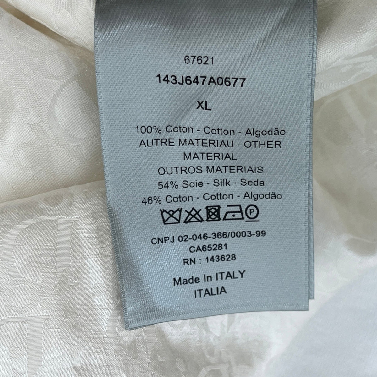 Men's Oblique Layered T-Shirt White Size XL - Photo 6