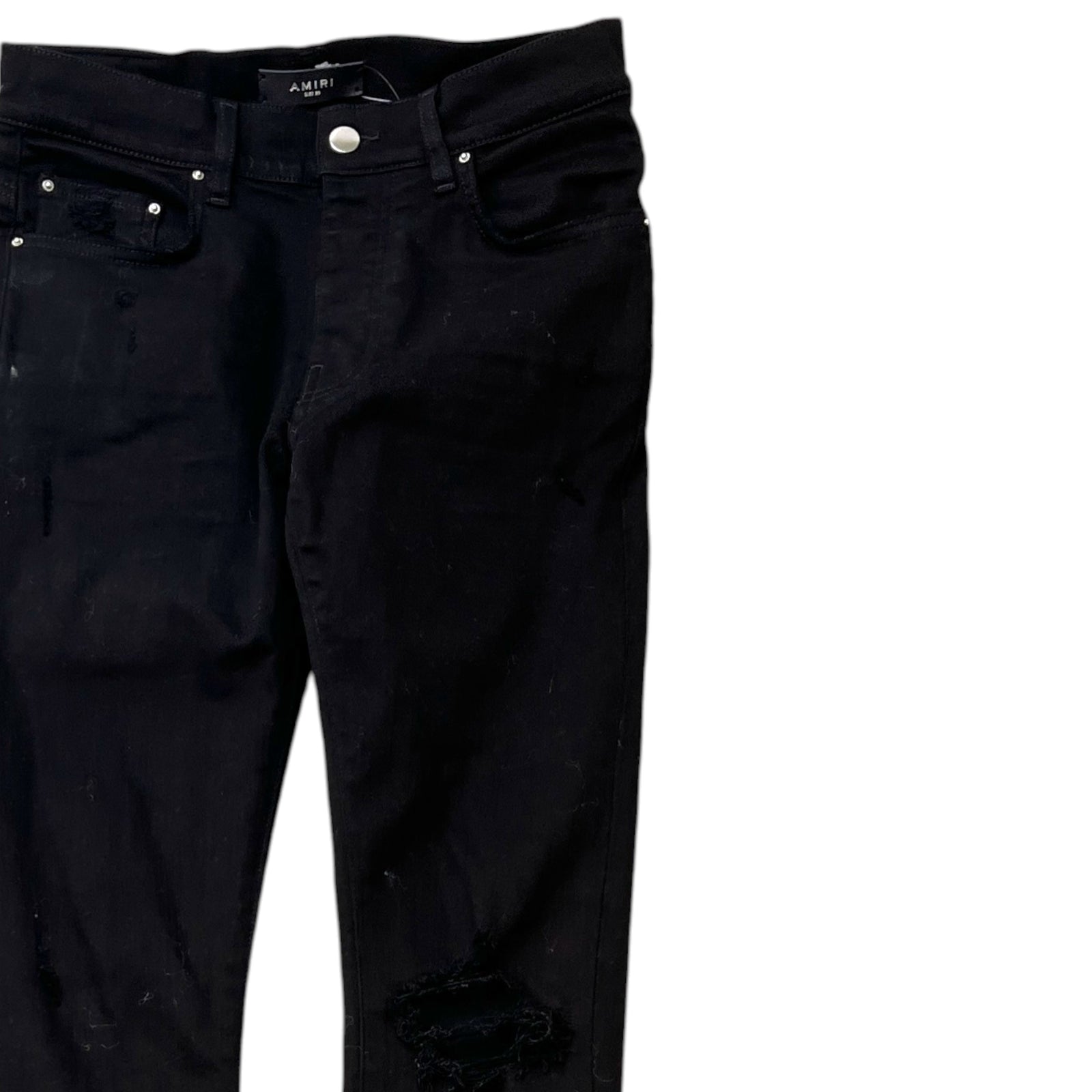 Men's Distressed Jeans Black Size Waist 29" - Photo 3