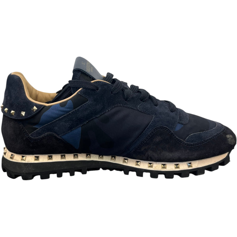 Men's Rockstud Camouflage Low Trainers Navy Size EU 41 / UK 7