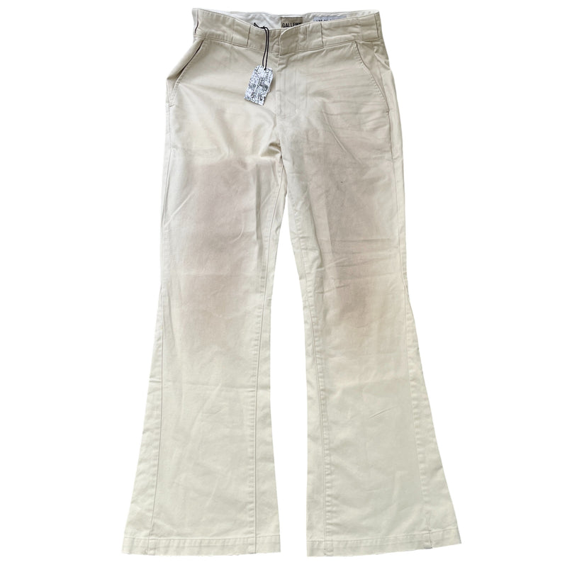 Men's Art On Display Distressed Trousers Cream Size Waist 32"
