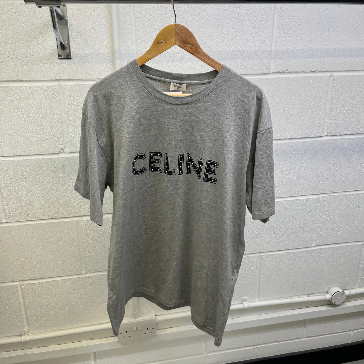 Men's Studded T-Shirt Grey Size L - Photo 7