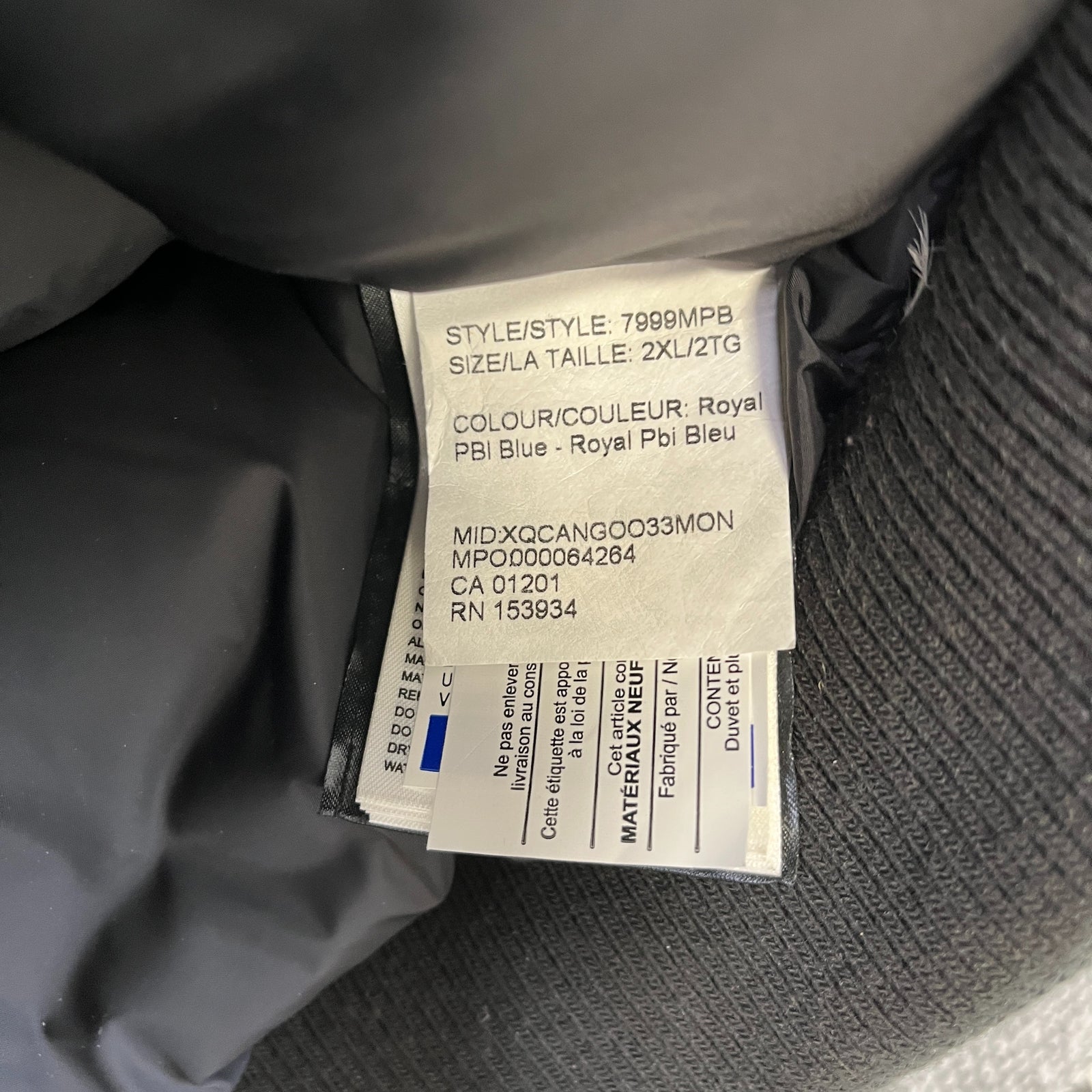 Men's Chilliwack Bomber Down Jacket Blue Size XXL - Photo 7