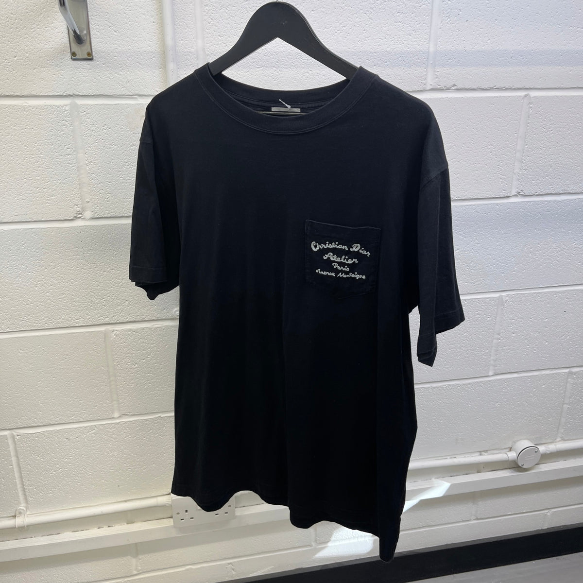 Men's Embroidered Logo T-Shirt Black Size L - Photo 6