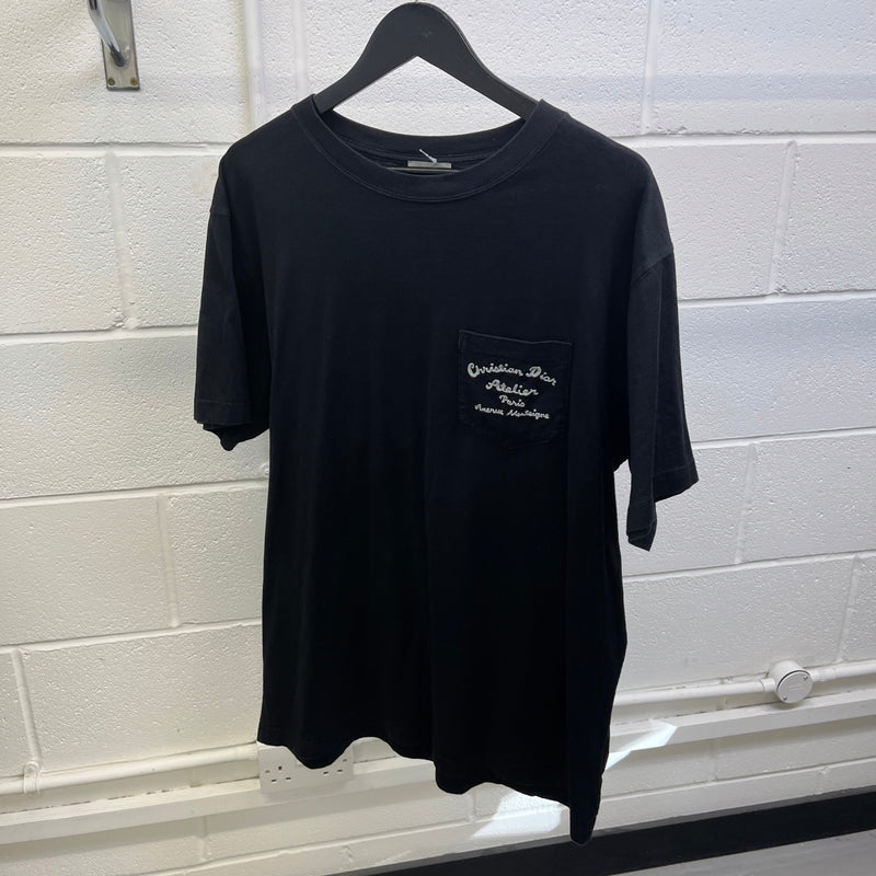 Men's Embroidered Logo T-Shirt Black Size L