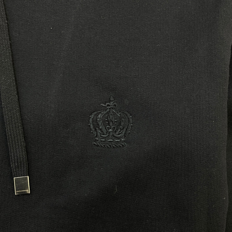 Men's Crown Embroidered Logo Hoodie Black Size IT 48 / UK M