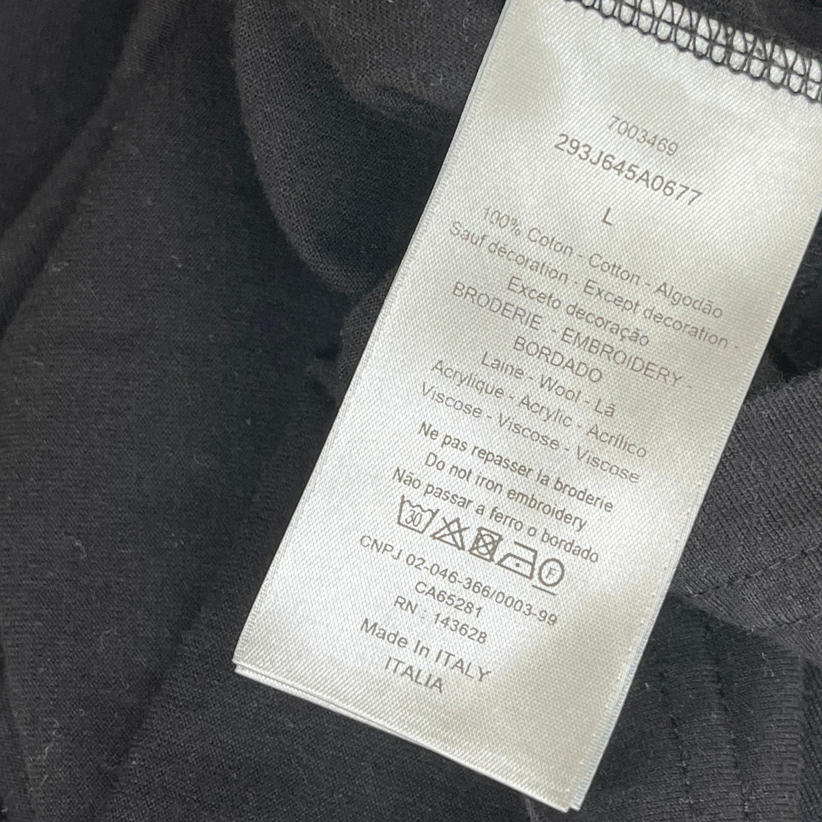 Men's Embroidered Logo T-Shirt Black Size L - Photo 5