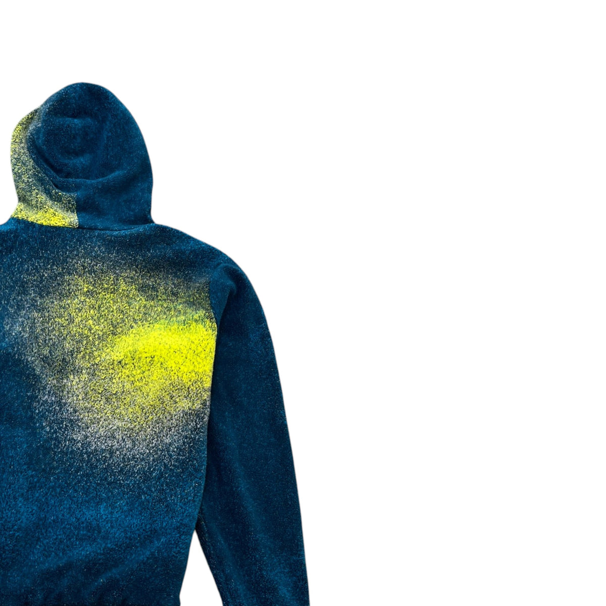 Men's Embroidered Logo Spray Effect Hoodie Blue Size M - Photo 4