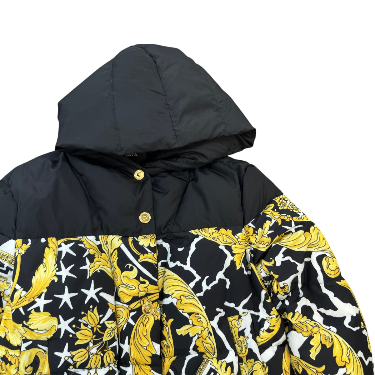 Women's Baroque Print Down Jacket Black Size M / UK 10 - Photo 3