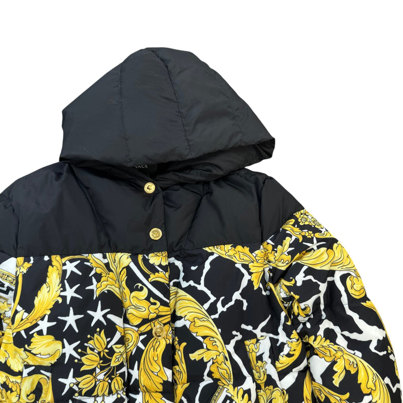 Women's Baroque Print Down Jacket Black Size M / UK 10