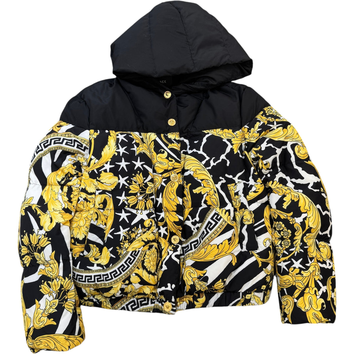 Women's Baroque Print Down Jacket Black Size M / UK 10 - Photo 1