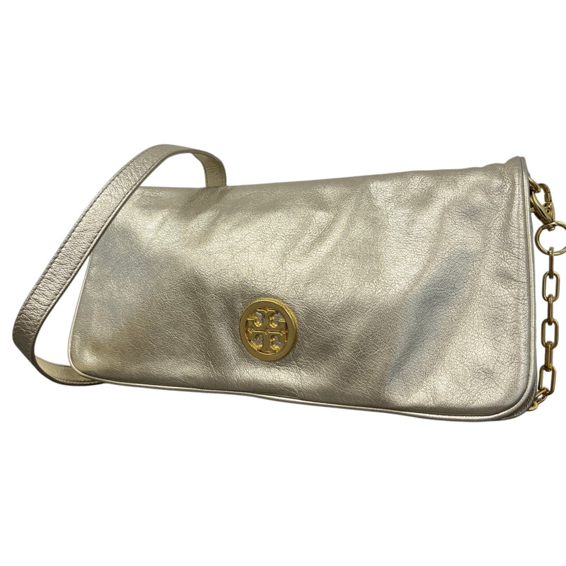 Women's Metallic Logo Crossbody Bag Gold