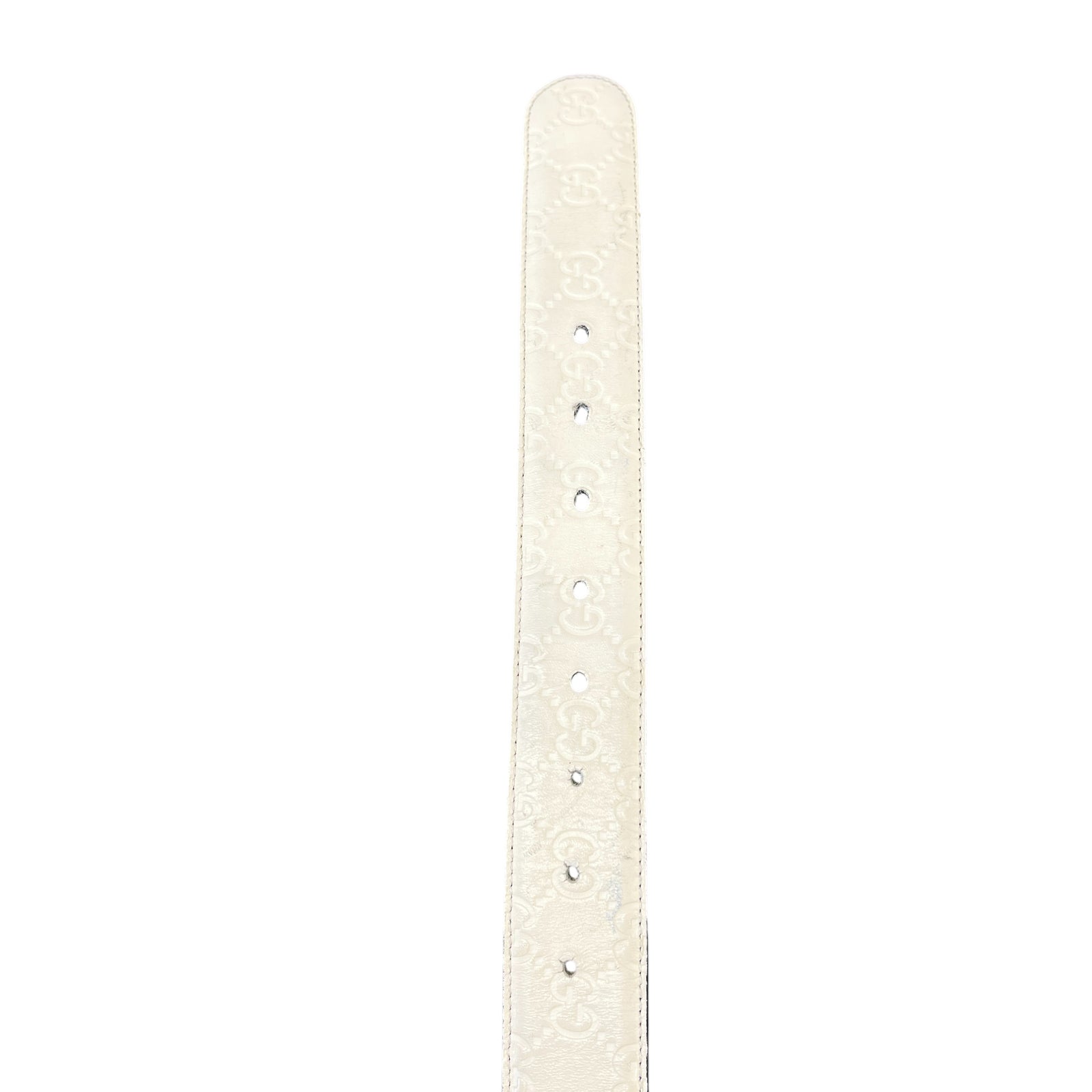 Men's Interlocking G Belt White Size Waist 34" - Photo 6