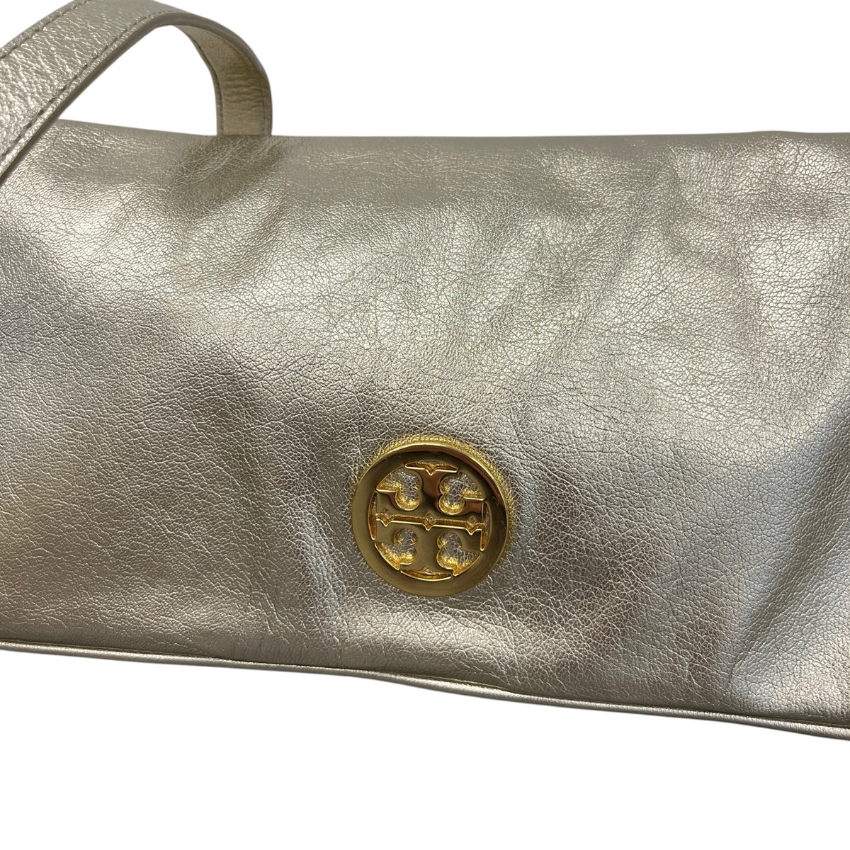 Women's Metallic Logo Crossbody Bag Gold - Photo 10
