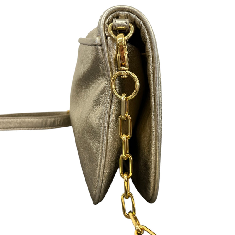 Women's Metallic Logo Crossbody Bag Gold