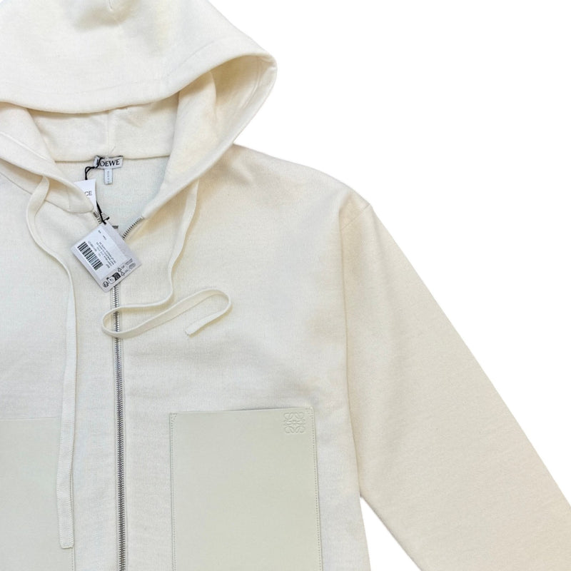 Women's Anagram Pocket Zip Up Hoodie Cream Size XS / UK 6
