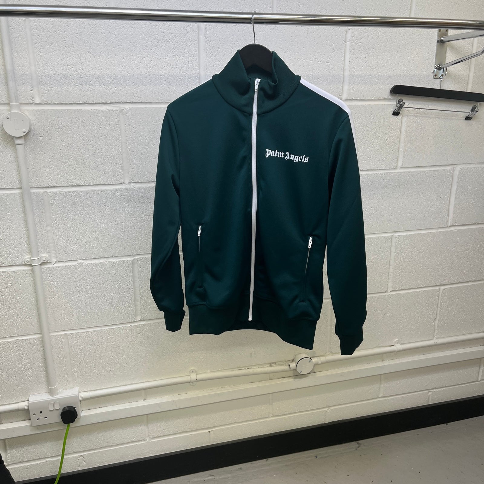 Men's Logo Print Track Jacket Green Size M - Photo 8