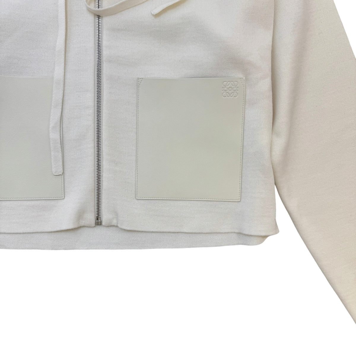 Women's Anagram Pocket Zip Up Hoodie Cream Size XS / UK 6 - Photo 6