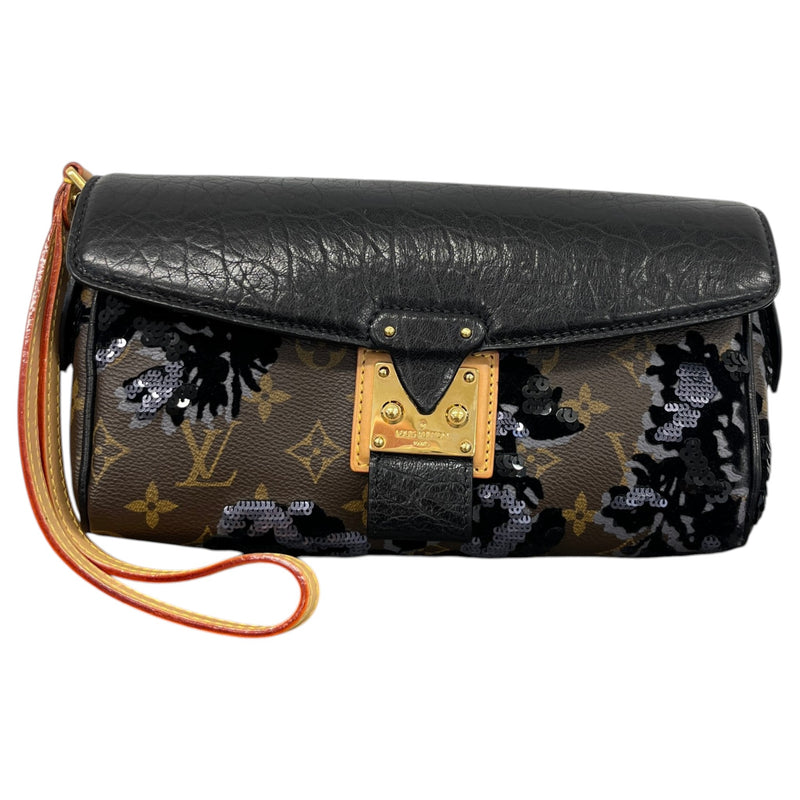 Women's Monogram Fleur de Jais Manege Clutch Clutch Black