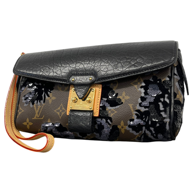 Women's Monogram Fleur de Jais Manege Clutch Clutch Black