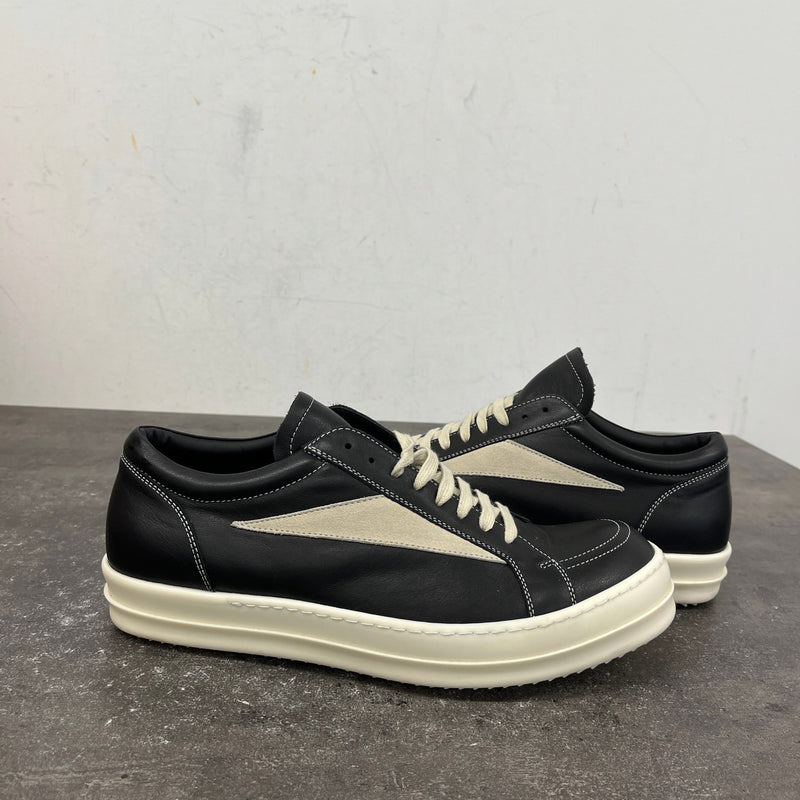Men's Leather Vintage Low Trainers Black Size UK 9.5 / EU 43.5