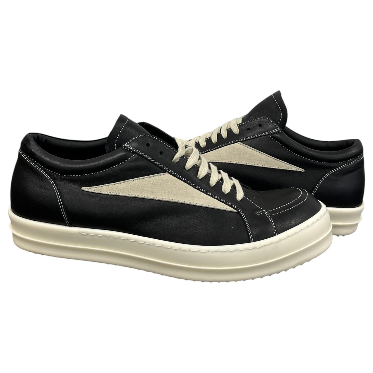 Men's Leather Vintage Low Trainers Black Size UK 9.5 / EU 43.5 - Photo 3