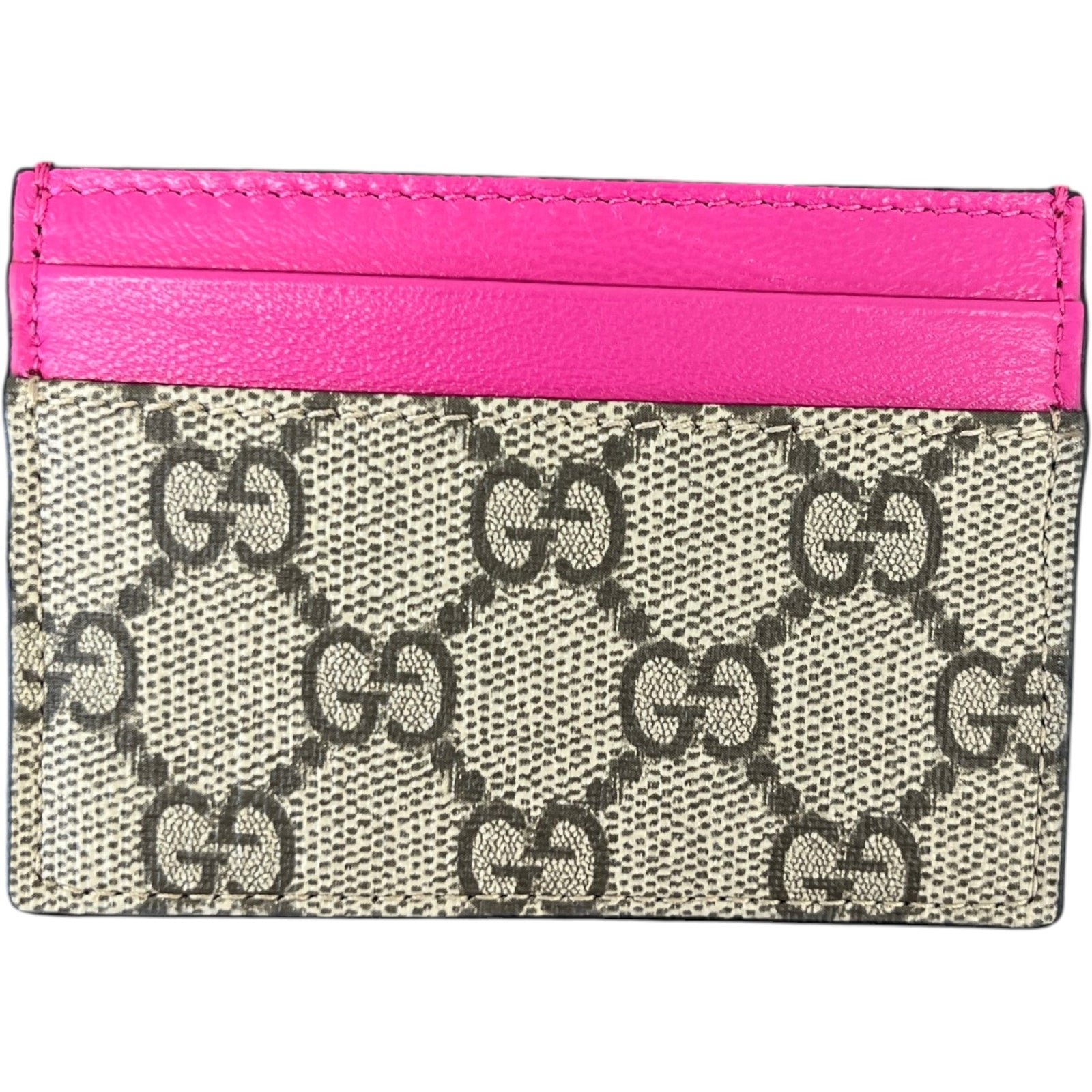 Women's Portacare Gg Supreme Card Holder Beige - Photo 1