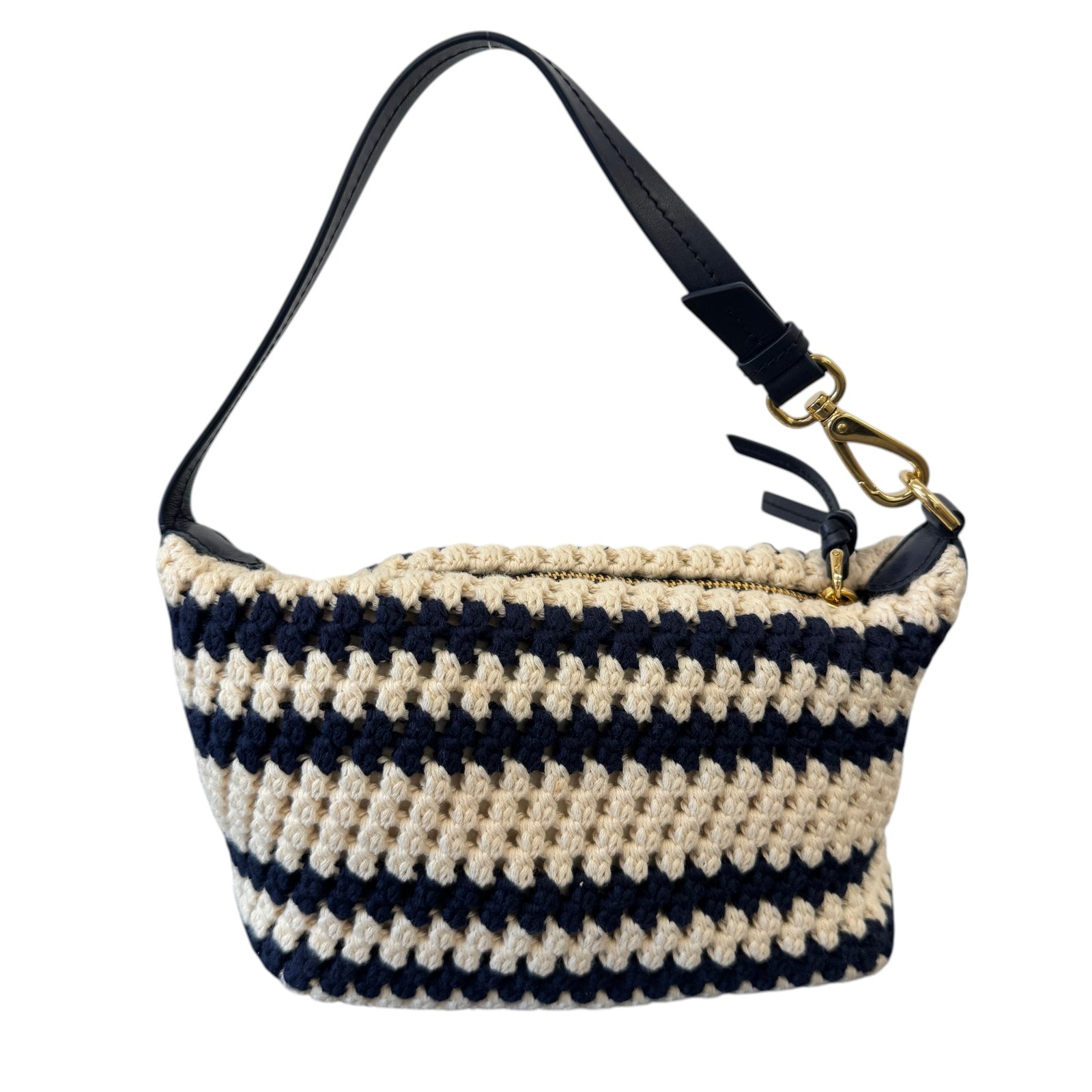 Women's Striped Crochet Pouch White - Photo 3