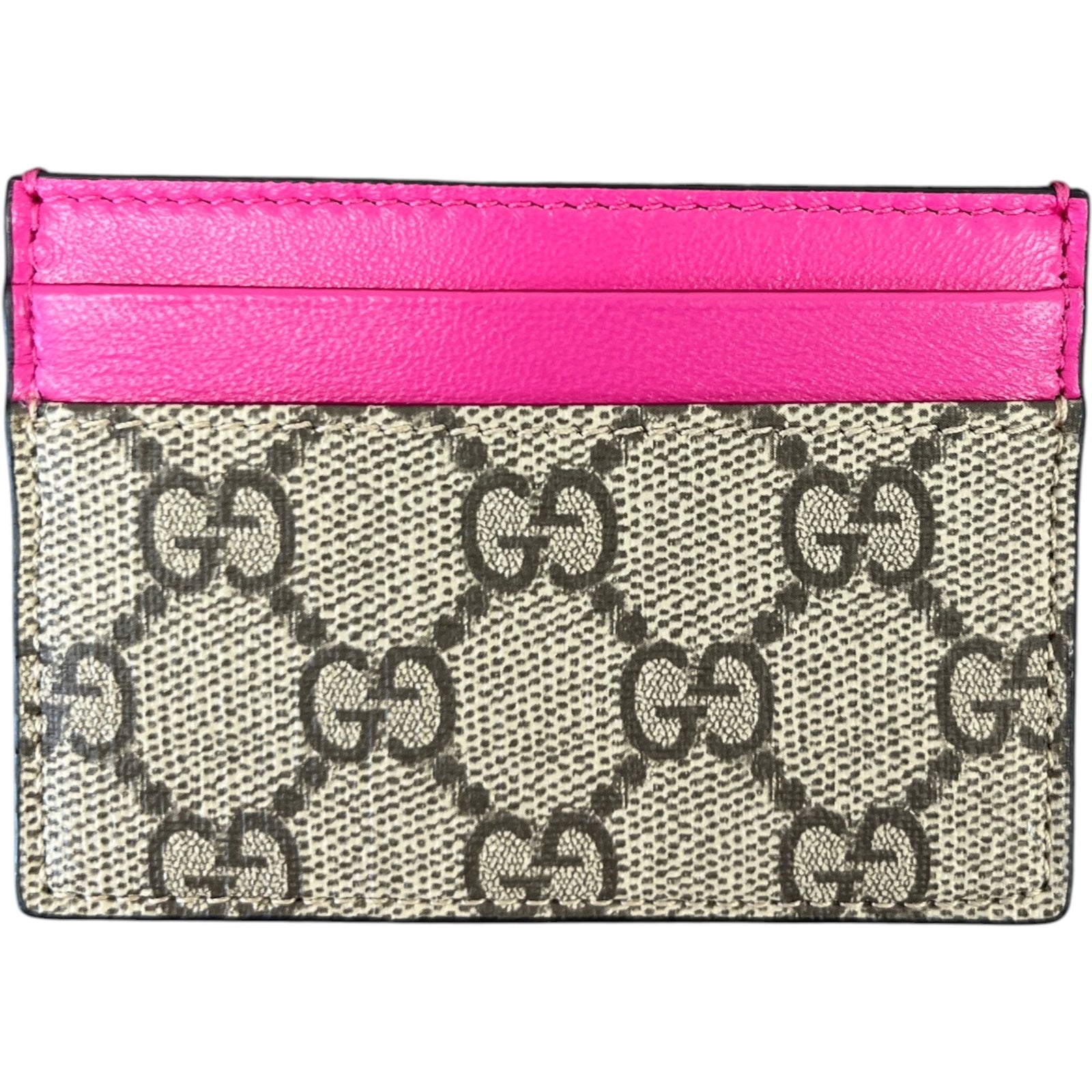 Women's Portacare Gg Supreme Card Holder Beige - Photo 2