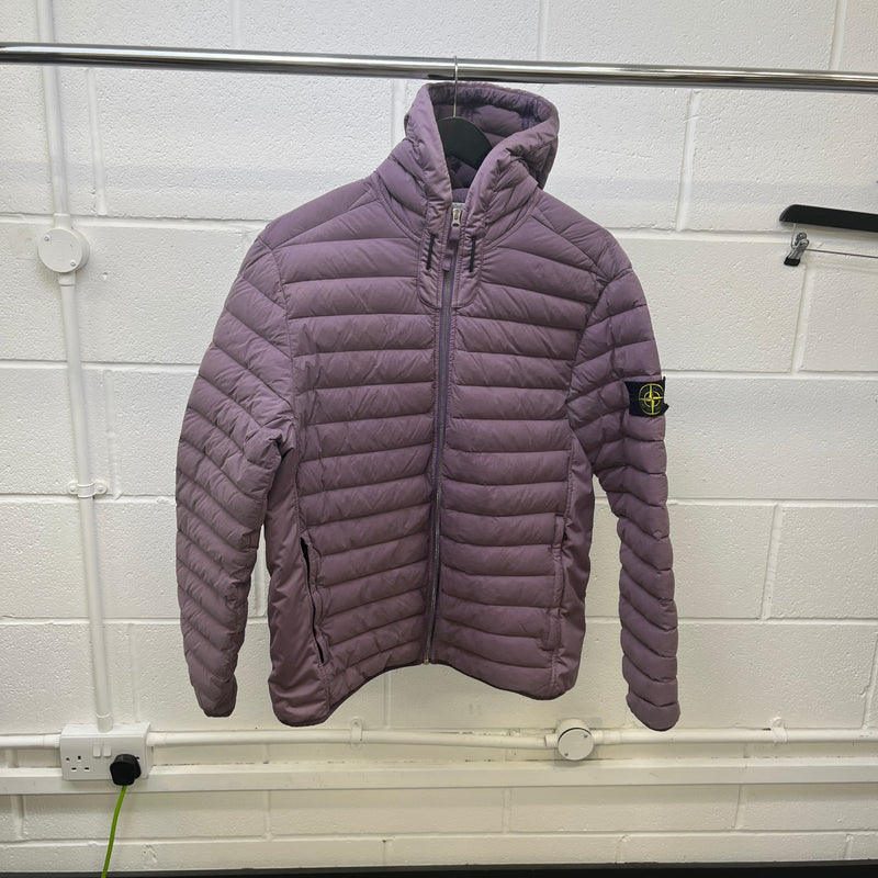 Men's Applique Logo Down Jacket Purple Size L
