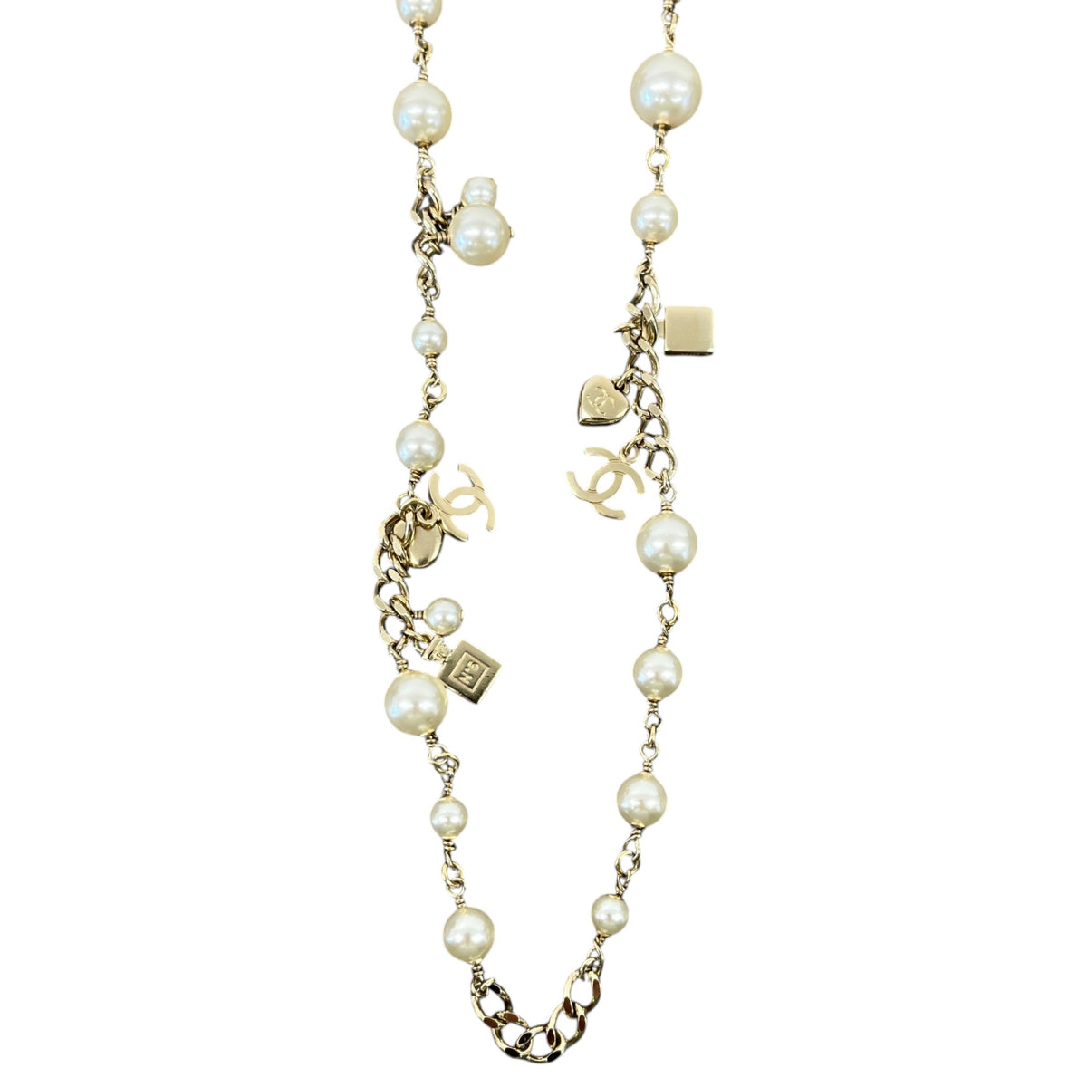 Women's Pearl CC Logo Necklace Gold - Photo 2